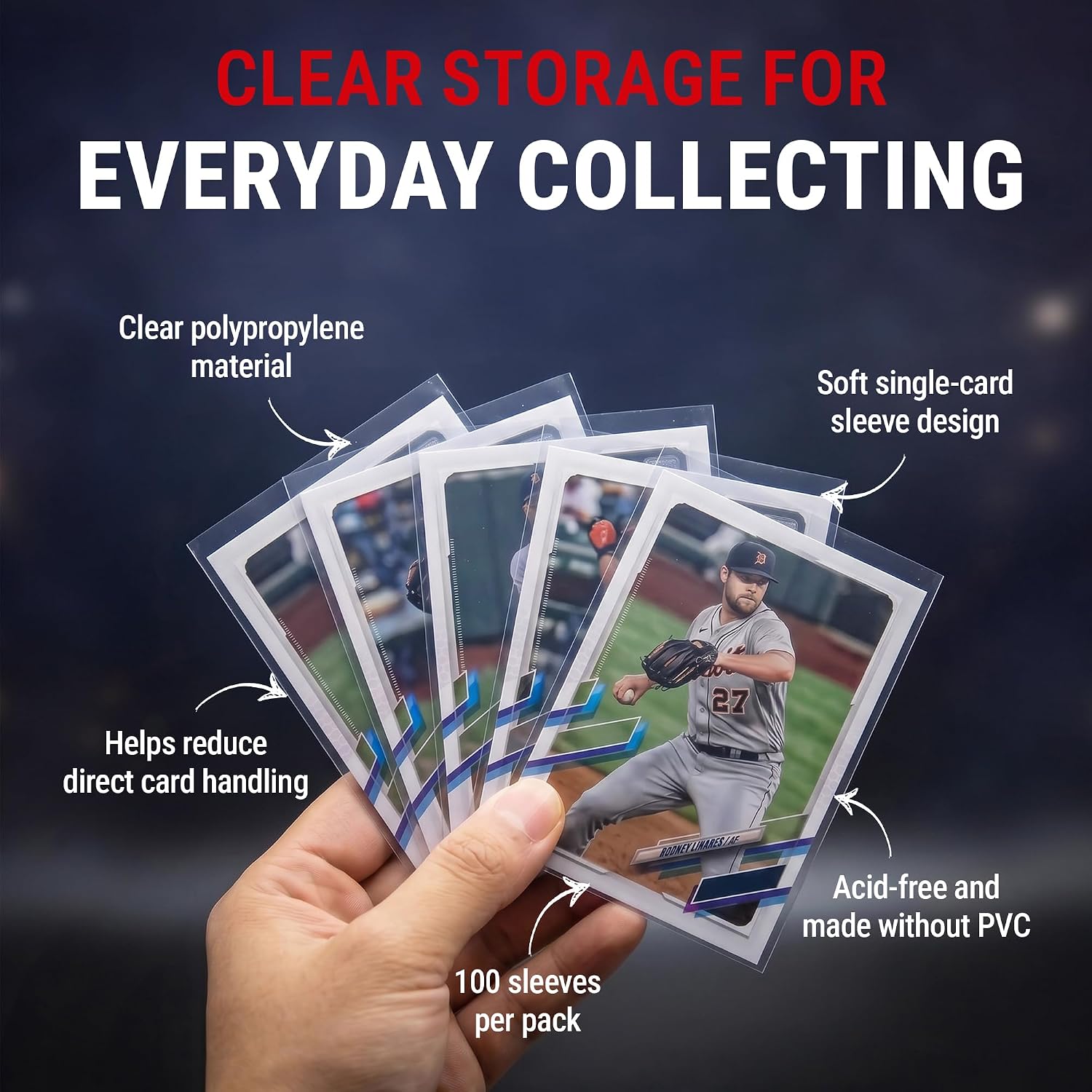 Éventail de cartes en sleeves Ultra Pro transparentes, en polypropylène sans PVC