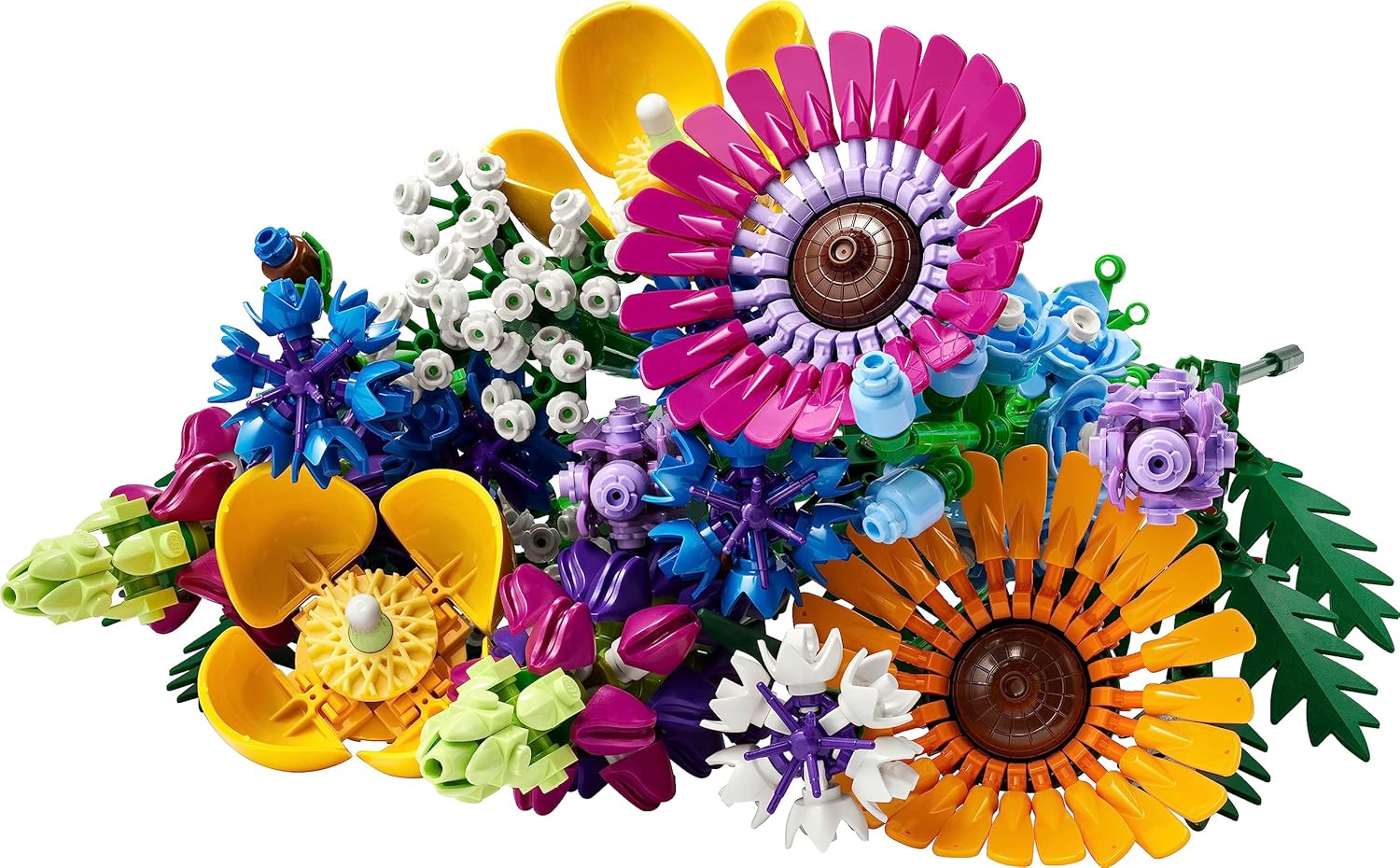 Les fleurs sauvages LEGO du bouquet 10313 réunies en gerbe