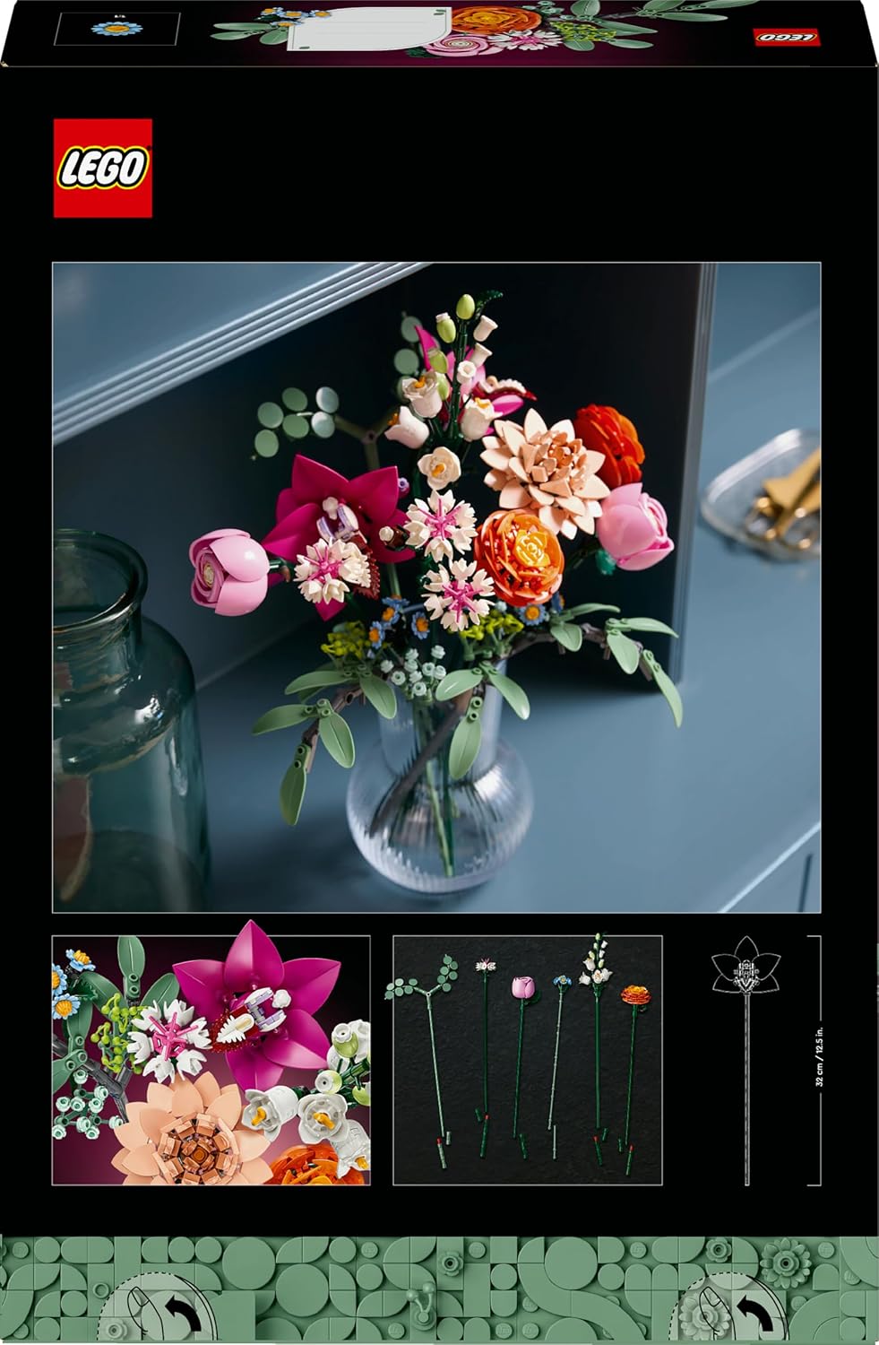 Dos de la boîte LEGO 10342 avec le bouquet et ses détails