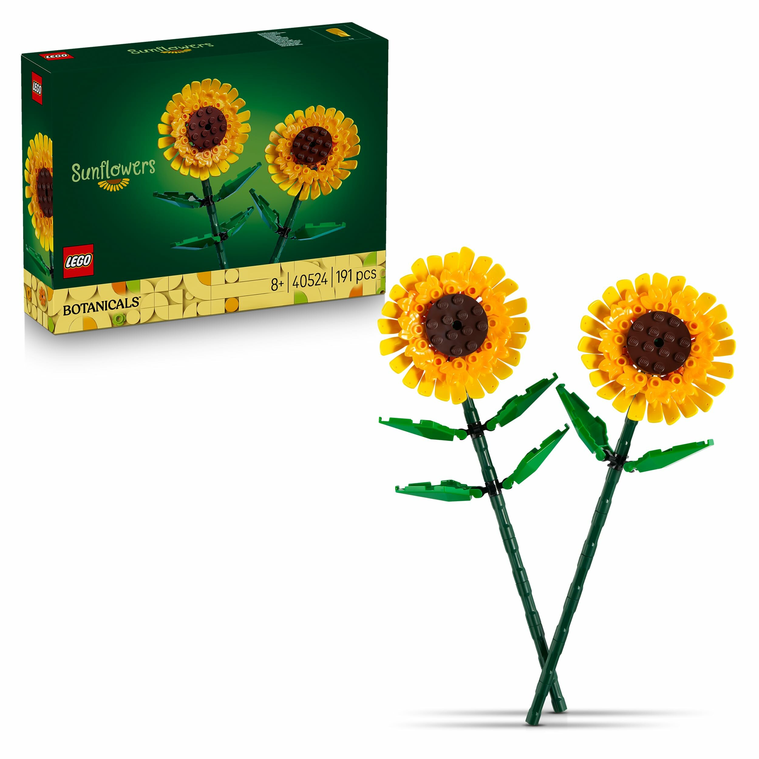Boîte du LEGO Botanicals 40524 Tournesols et les deux fleurs montées