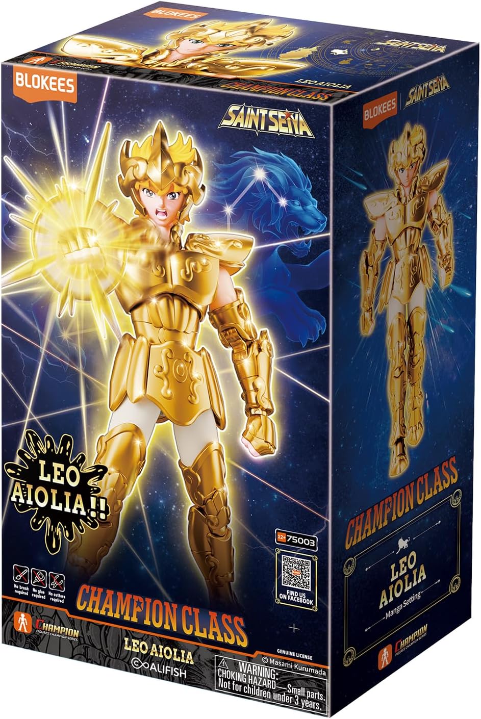 Boîte de la figurine Blokees Champion Class Leo Aiolia, Saint Seiya