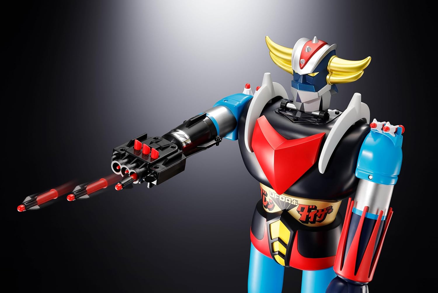Goldorak Jumbo Machinder bras tendu, avec un accessoire lance-missile