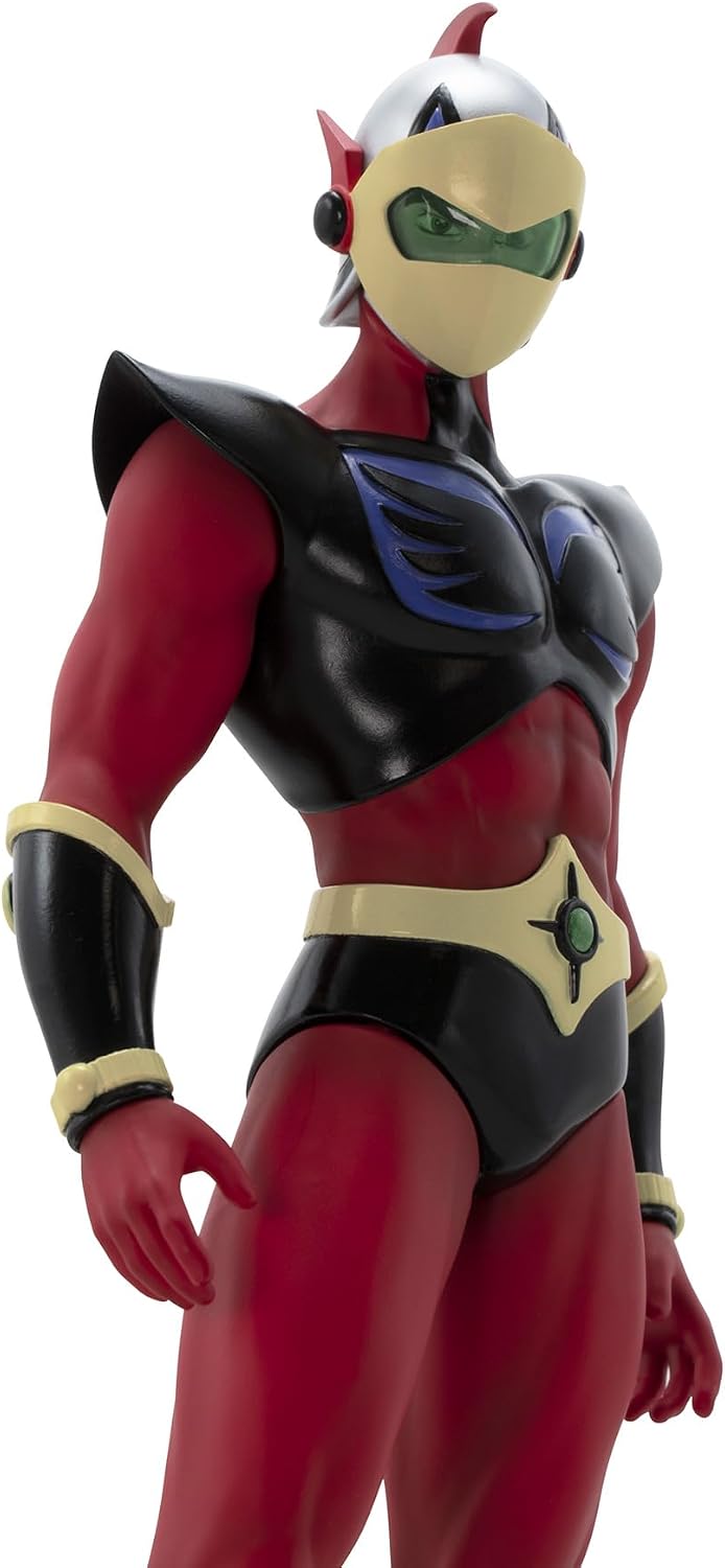 Gros plan du casque et du buste de la figurine dActarus
