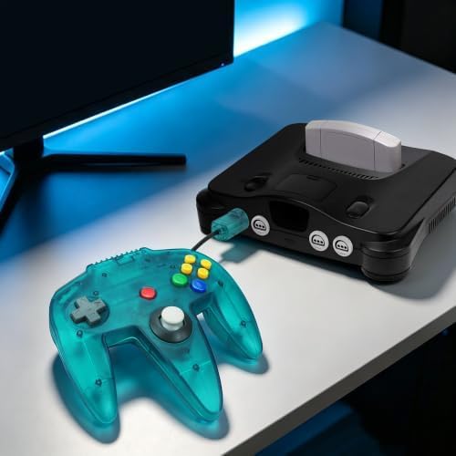 Manette Hyperkin Captain branchée sur une console Nintendo 64 noire