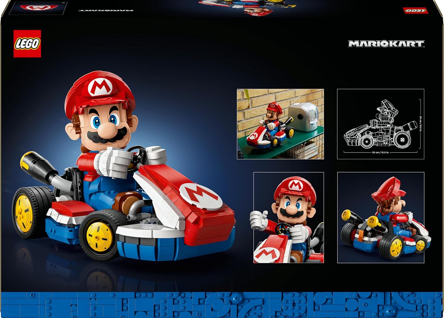Dos de la boîte du set LEGO Mario Kart 72037, avec des photos du modèle