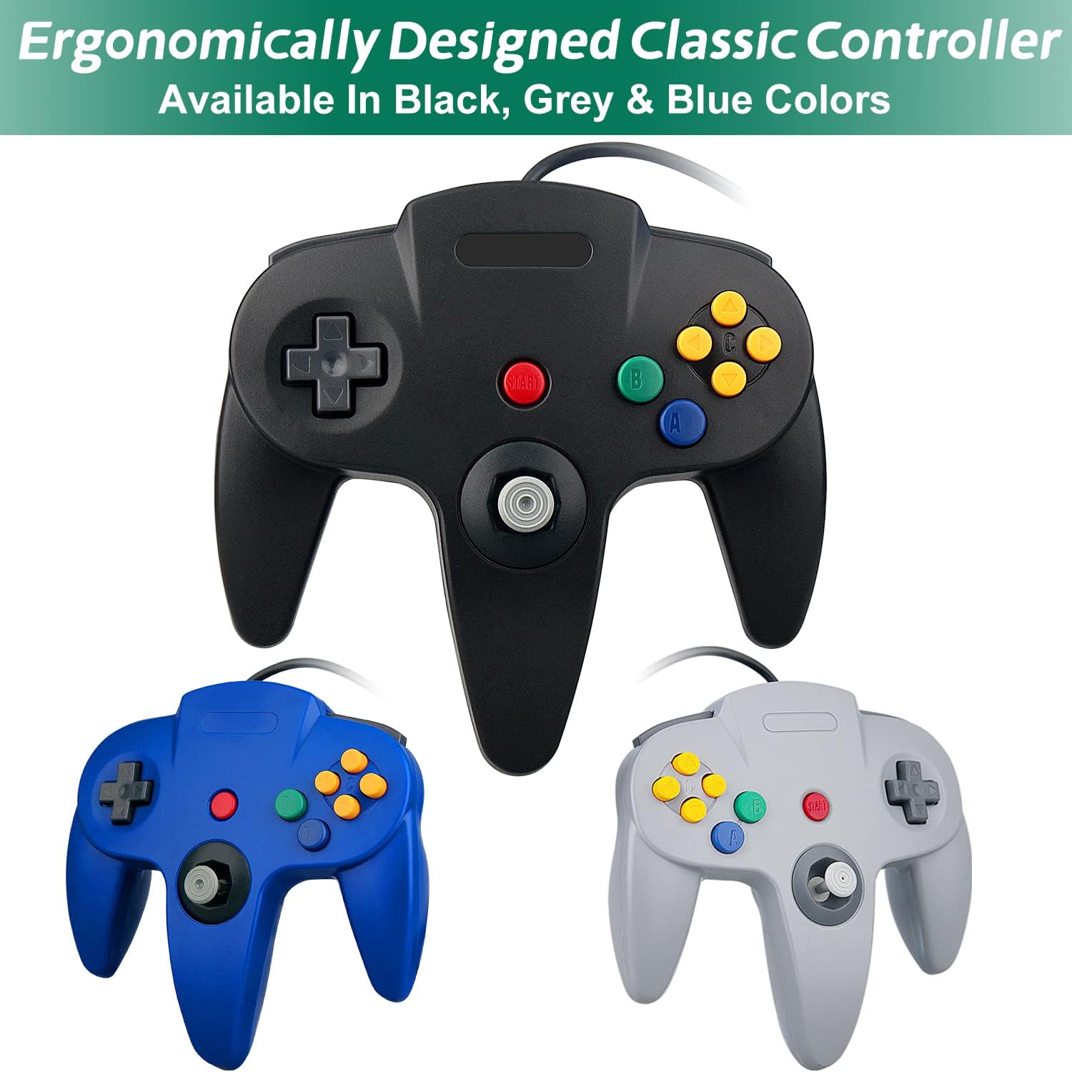 La manette OSTENT existe en noir, en bleu et en gris