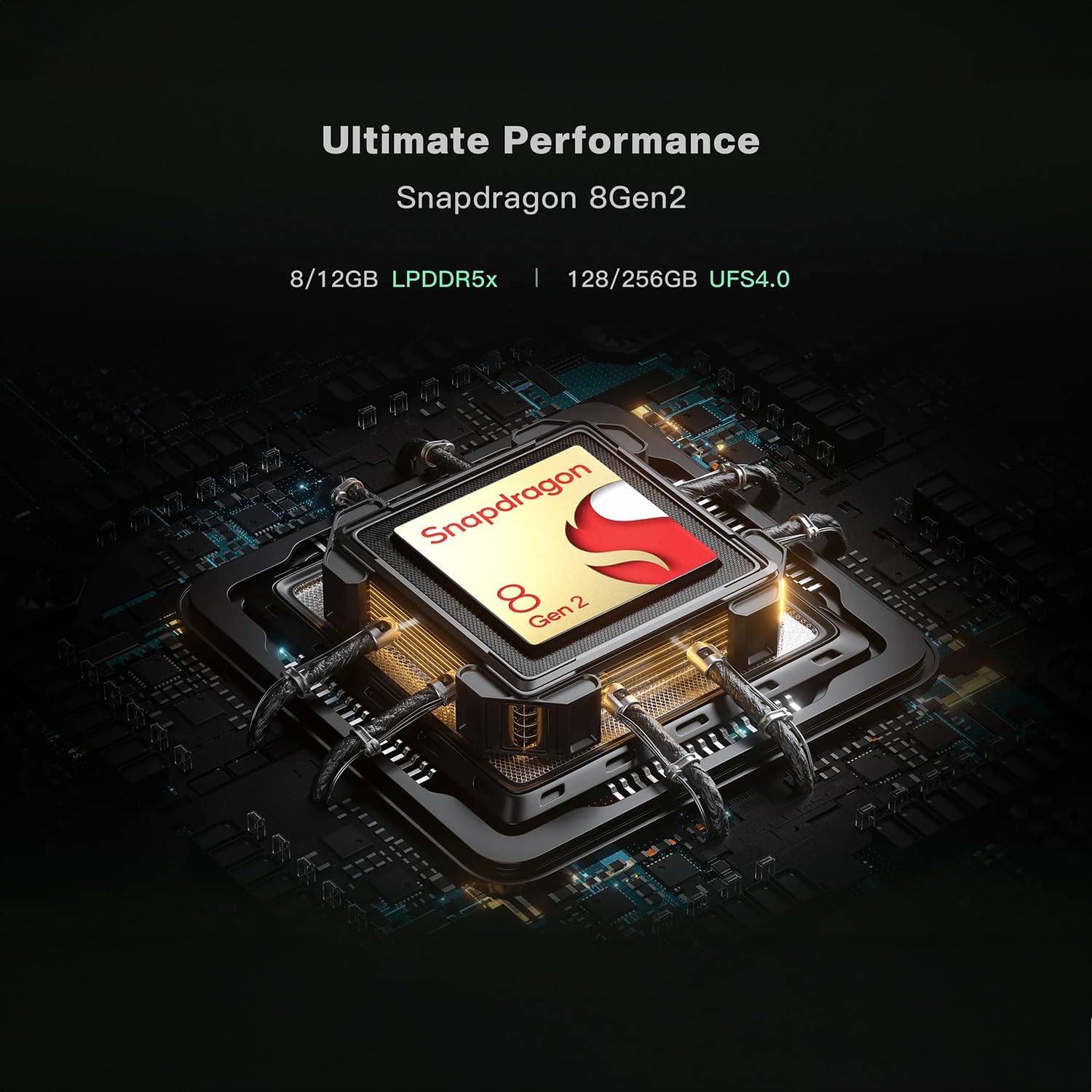 Visuel de la puce Snapdragon 8 Gen 2 et des options de mémoire de lOdin 2 Mini
