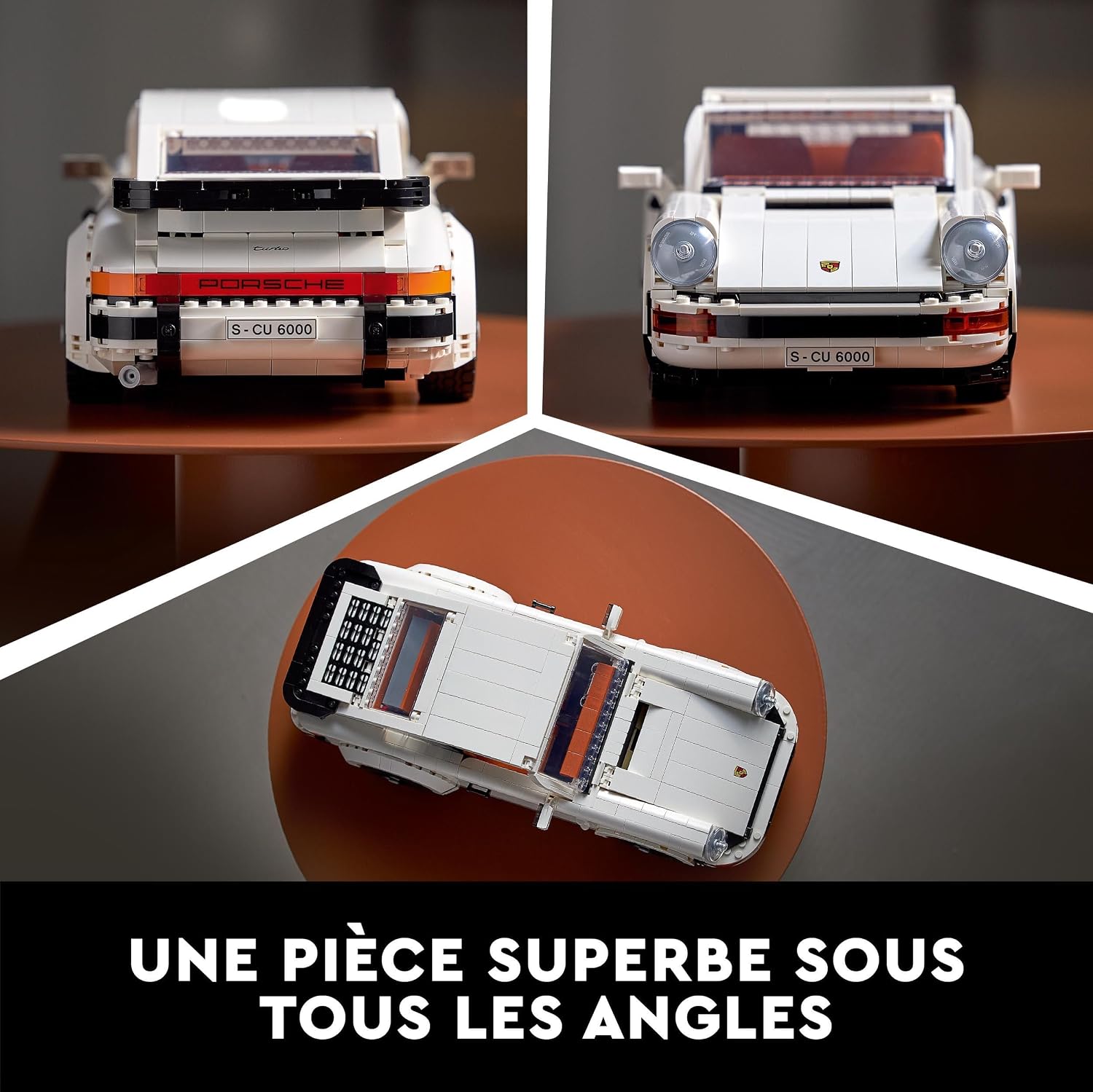Porsche 911 Turbo LEGO vue de larrière, de lavant et du dessus