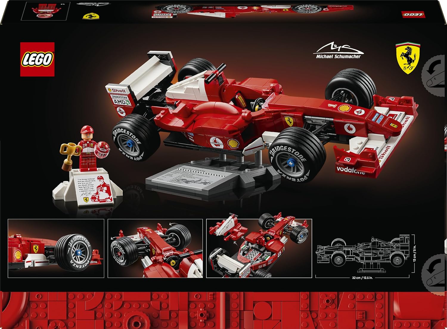 Dos de la boîte du LEGO Icons Ferrari F2004 11375