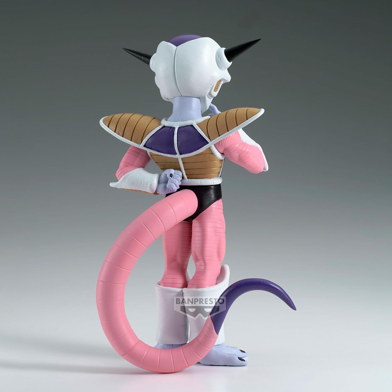 Freezer de dos, queue enroulée, sur fond gris