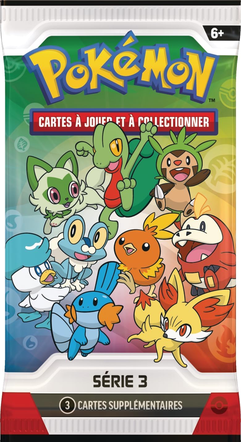 Le booster spécial Série 3 de 3 cartes, illustré des neuf premiers partenaires