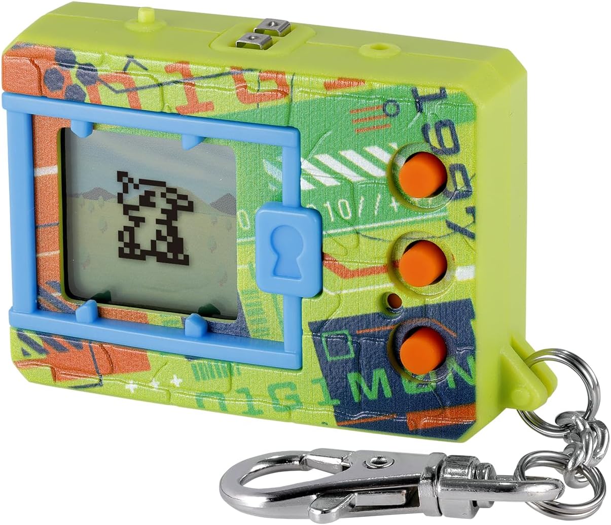 Digimon Original Digital Camouflage vu de trois quarts, trois boutons orange à droite de lécran