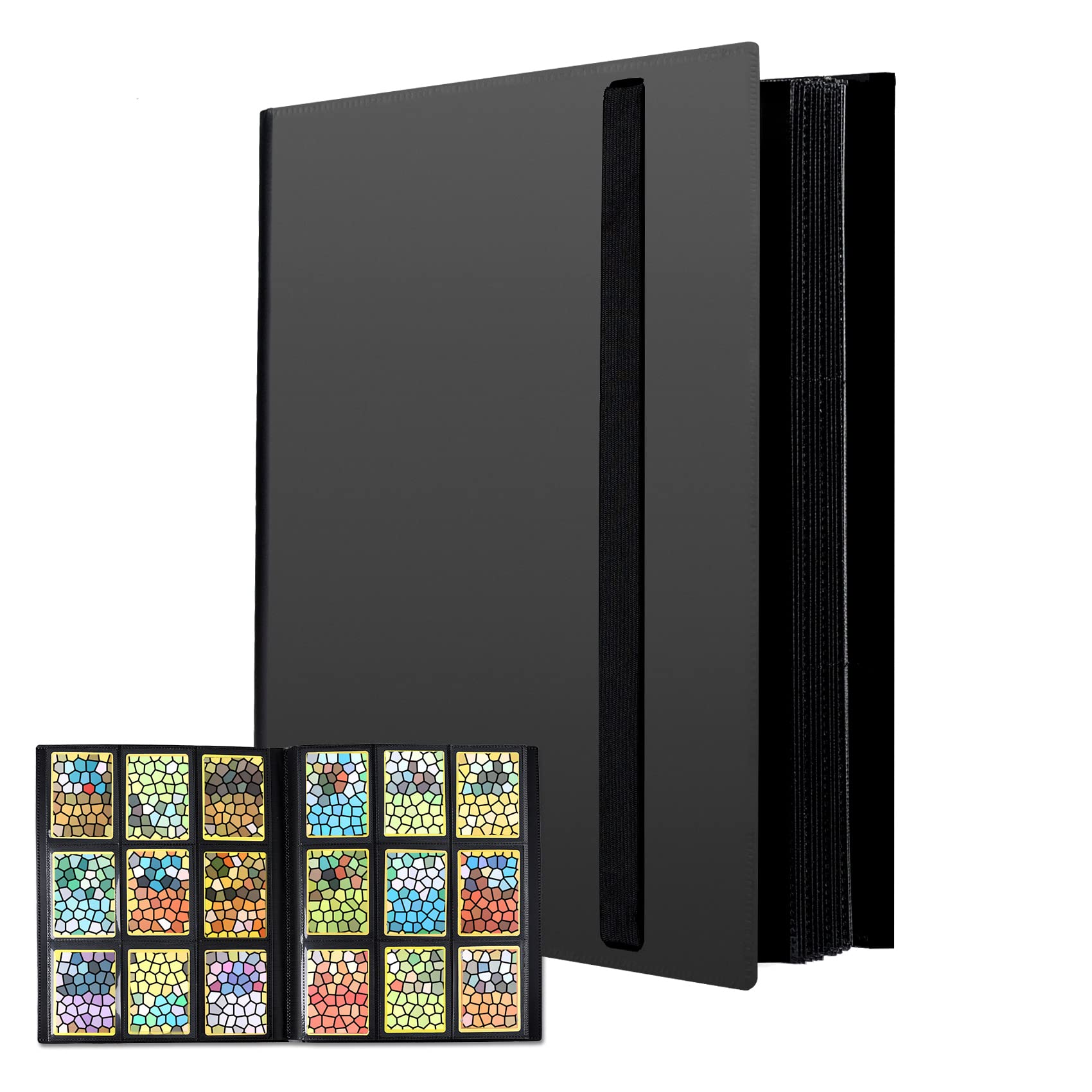 Classeur noir Revspoir pour 540 cartes à côté dune page de cartes
