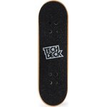 Finger skate Tech Deck vu de dessus, grip noir au logo de la marque