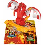 Dragonoid déployé sur son anneau orange, posé sur une carte portail aux motifs de lave
