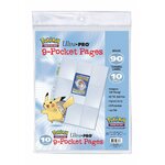 Paquet de 10 feuilles de classeur Pokémon Ultra Pro à 9 pochettes, illustré de Pikachu