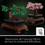 Les deux versions du bonsaï LEGO, feuillage vert ou fleurs roses, 878 pièces
