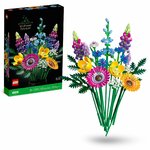 Boîte du LEGO Botanicals 10313 Bouquet de fleurs sauvages et le bouquet monté