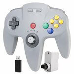 Manette N64 sans fil miadore grise avec son récepteur USB et son récepteur N64