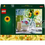Dos de la boîte LEGO 40524 avec les tournesols dans un vase en extérieur