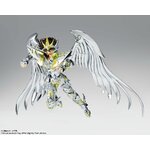 Figurine de Seiya en armure divine dans une pose de combat, ailes ouvertes
