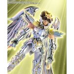 Visuel promotionnel de Seiya en armure divine, entouré de lumière