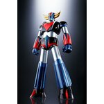 Goldorak GX-76 en métal et plastique, vu de face sur fond noir