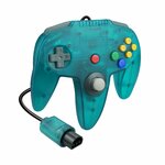 Manette N64 Hyperkin Captain turquoise translucide avec son câble