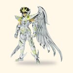 Figurine Myth Cloth EX de Seiya en armure divine de Pégase sur fond crème