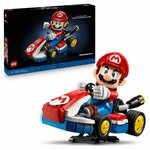 Boîte du set LEGO Mario Kart 72037 à côté du kart monté avec Mario au volant