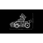 Schéma des dimensions du kart LEGO : 22 cm de haut et 32 cm de long