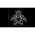 Schéma des dimensions de la figurine Bowser seule : 29 cm de haut et 29 cm de large