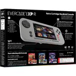 Dos de la boîte de lEvercade EXP-R : sauvegardes, filtres rétro, mode TATE et cartouches compatibles