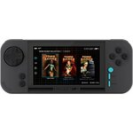 Console Evercade EXP-R anthracite vue de face, menu Tomb Raider Collection 1 à lécran