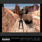 Capture de Tomb Raider III : Lara Croft dans un canyon rocheux