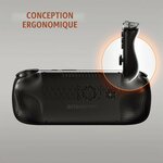 Dos de la Retroid Pocket 5 noire, avec le profil des poignées en gros plan