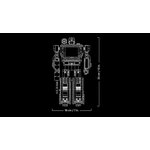 Schéma des dimensions de Soundwave en robot : 33 cm de haut et 18 cm de large