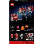 Dos de la boîte du LEGO Icons Optimus Prime 10302, seconde vue