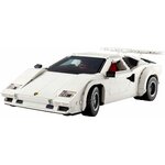 Lamborghini Countach LEGO blanche vue de trois quarts avant, sur fond blanc