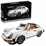 Boîte du LEGO Icons Porsche 911 10295 et 911 Targa blanche montée, toit retiré