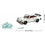 Schéma des dimensions de la 911 Turbo : 10 cm de haut et 35 cm de long