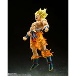 Goku qui crie, poings serrés, sur fond sombre