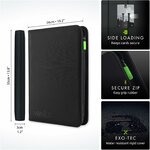 Dimensions du classeur Vault X : 35 x 26 x 3 cm, chargement latéral, zip, couverture Exo-Tec