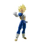 Vegeta Super Saiyan, une main tendue et ouverte, sur fond blanc