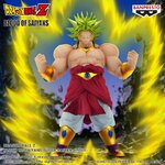Visuel Banpresto : Broly entouré dune aura jaune, avec le nom de la figurine