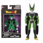 La figurine Cell forme finale à côté de sa boîte Dragon Stars, sur fond blanc