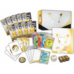 Contenu étalé : 9 boosters, cartes Énergie, séparateurs, protège-cartes, carte Nidorina, guide, dés et pièce