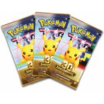 Les trois boosters 30e Anniversaire illustrés de Pikachu