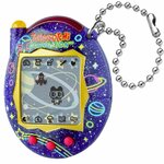 Tamagotchi Connection Neon Planet vu de face avec sa chaîne à billes