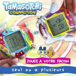 Deux Tamagotchi Connection qui se connectent par infrarouge, visuel publicitaire